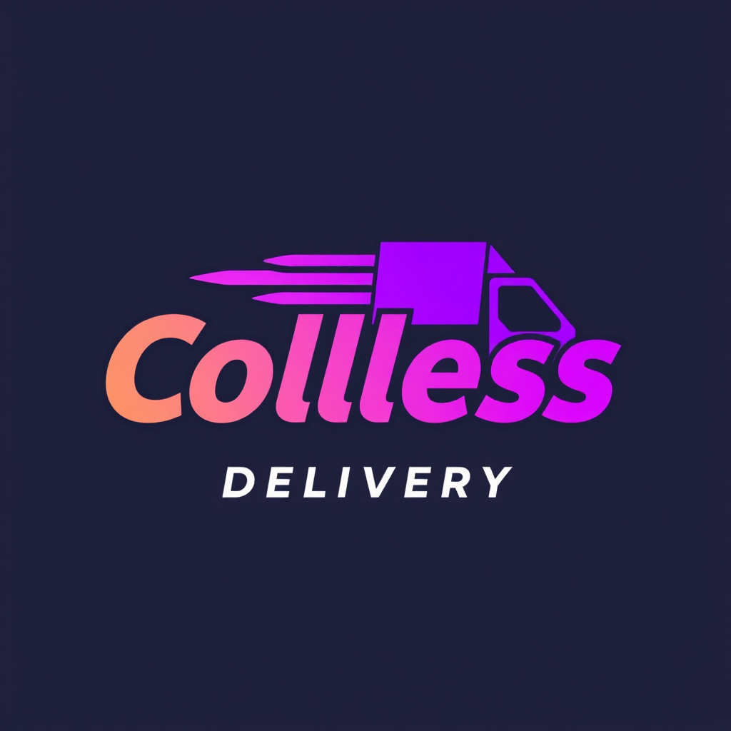 Colless Delivery logo featuring modern typography with delivery truck icon in vibrant purple gradient